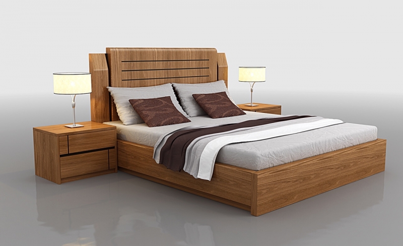 一些极简卧室的木箱床型号